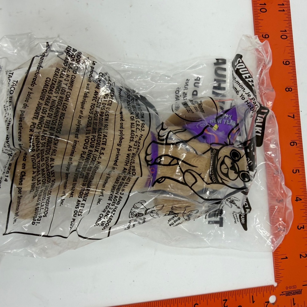 Vintage Taco Bell Talking Chihuahua Happy New Year Plush Toy Sealed 1999 Mascot